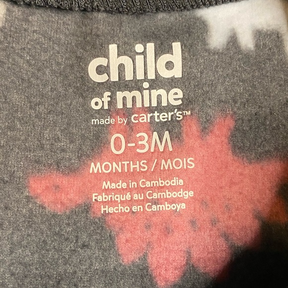 Child of Mine Carter’s Baby Boy Dino Dinosaur Soft Fleece Footed Pajamas Footie - Picture 5 of 5